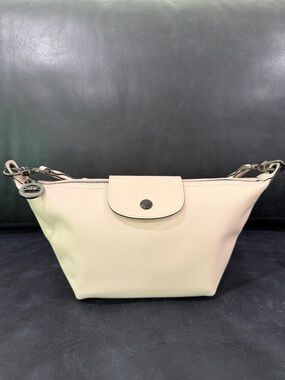 Longchamp Small Light Pink Leather Crossbody Bag Silver Hardware